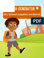 Fun and Colorful Kindergarten Workbook ESL School Supplies Worksheets For Kids