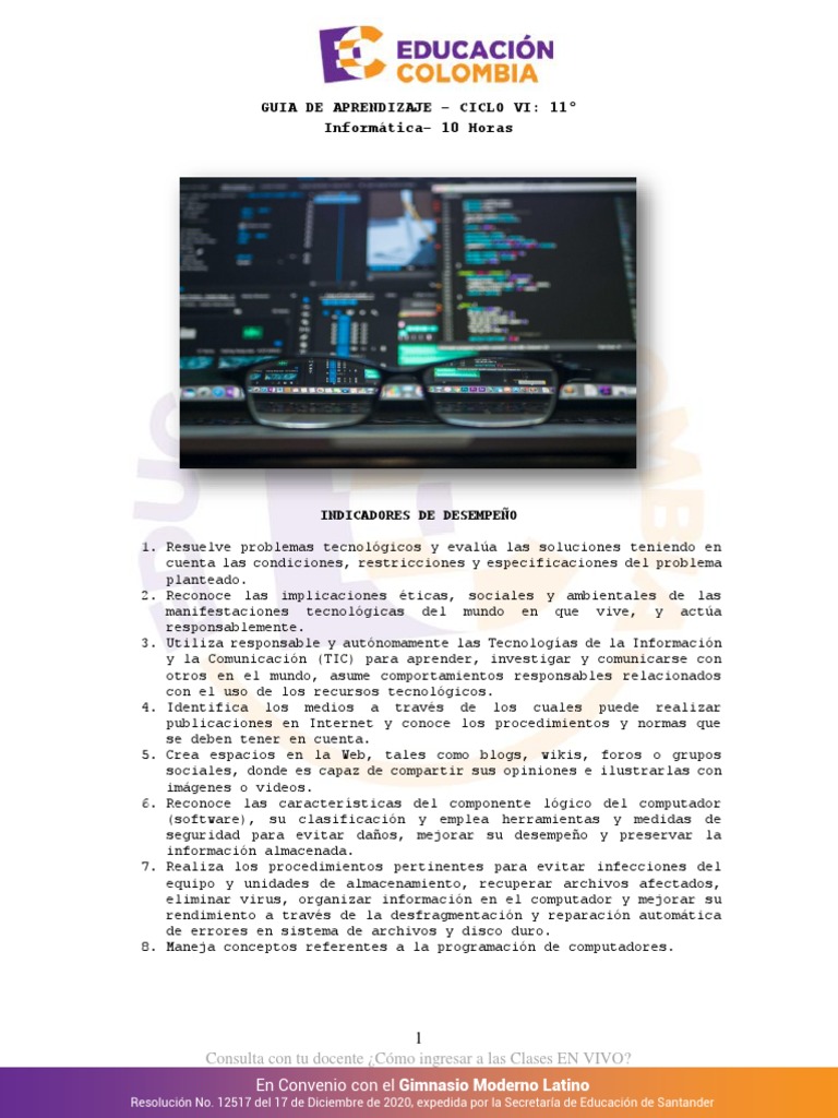 Guía De Aprendizaje Informática Vi Pdf