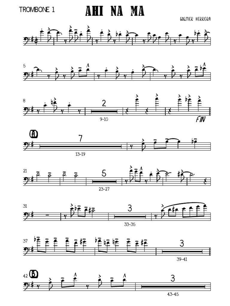 Partition Trombone 1 - Mambo et Interludes | PDF