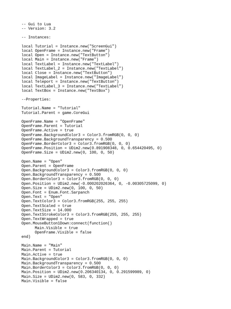 Roblox Teleport Player GUI Script | PDF