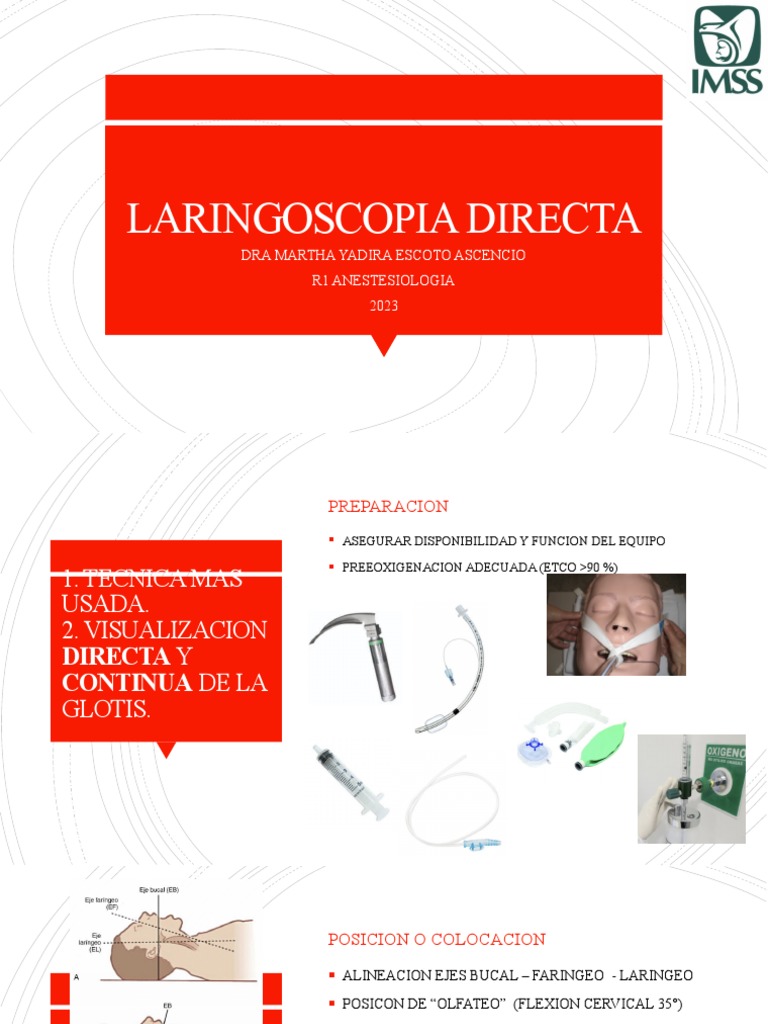 Laringoscopia Directa: Técnica y Preparación | PDF