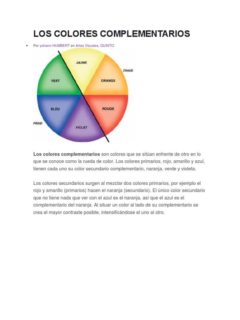 Colores Complementarios y Primarios | PDF