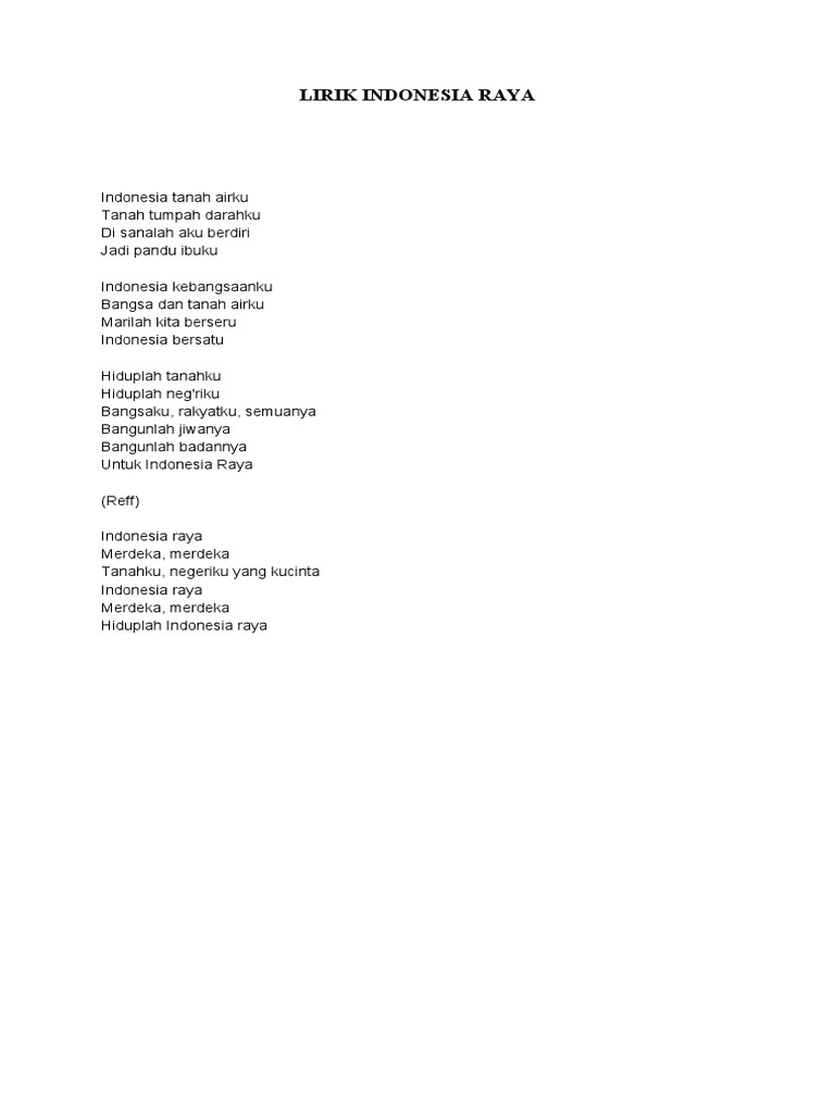 Lirik indonesia raya pdf