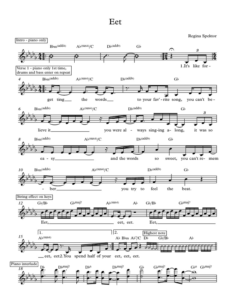 Eet - Full Score | PDF