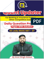 Practice Set 27 Quant Updater Maths Arun Sing Rawat Sir Aklakh PDF