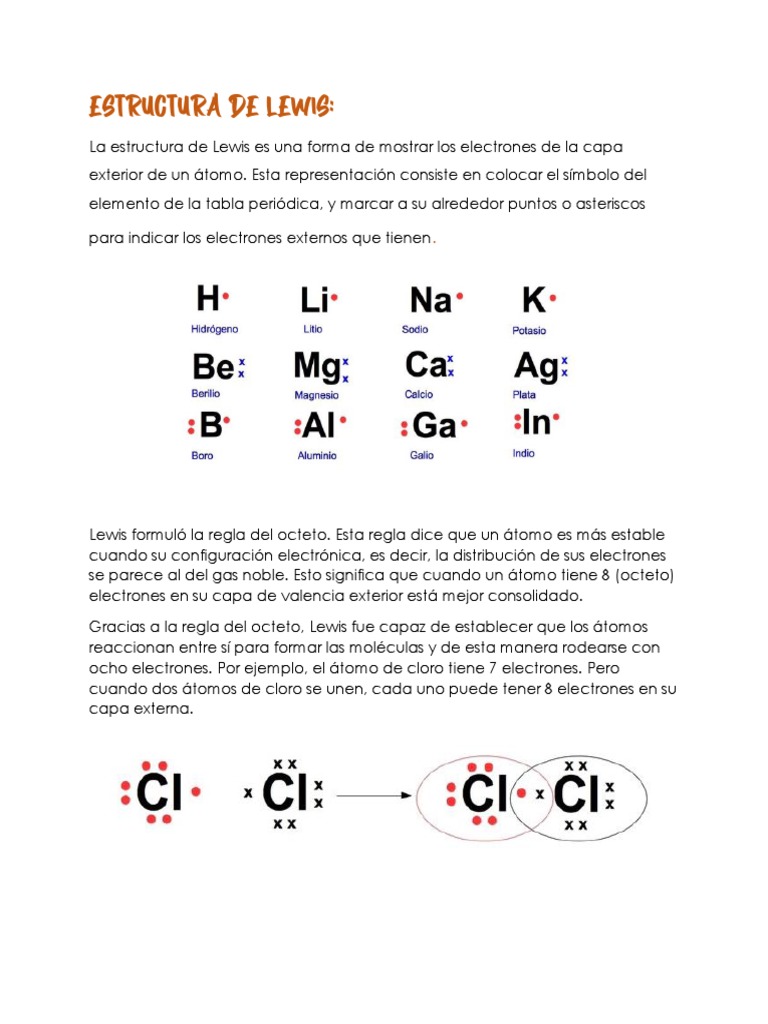 Estructura de Lewis y Regla del Octeto | PDF