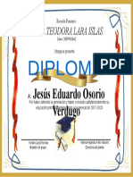 Diploma  alumno Generación primaria