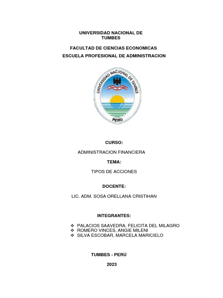 Tipos De Acciones Pdf