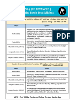 Test Syllabus - 30th July (JEE Advanced)