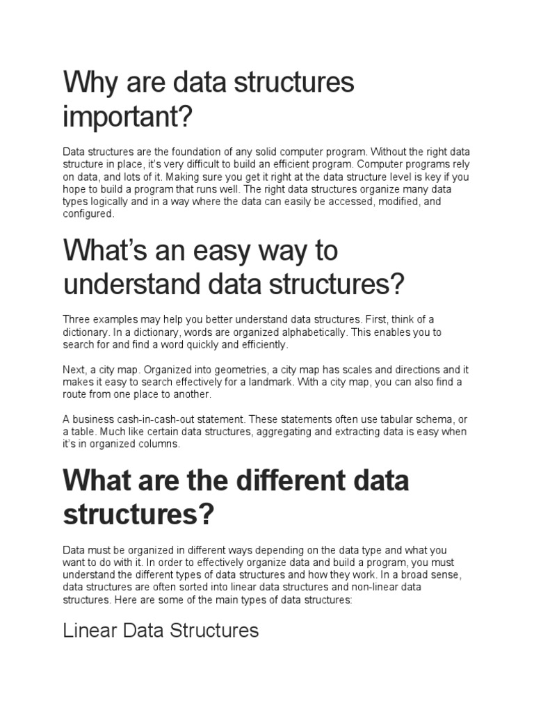 Why are data structures important pdf