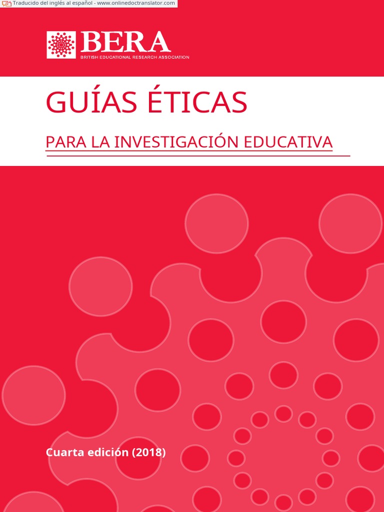 ETHICAL GUIDELINES FOR EDUCATIONAL RESEARCH FOURTH EDITION 2018 BERA intelligence overview