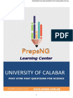UNIVERSITY OF CALABAR SCIENCE Questions