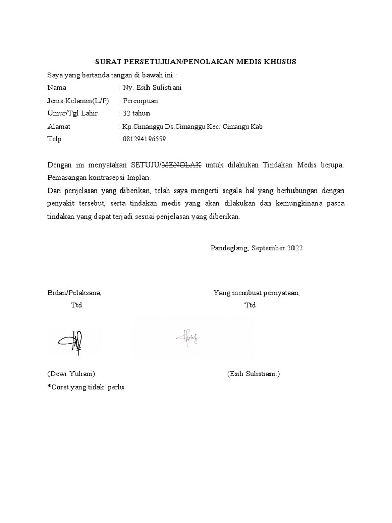 Contoh Format Informed Consent Pdf