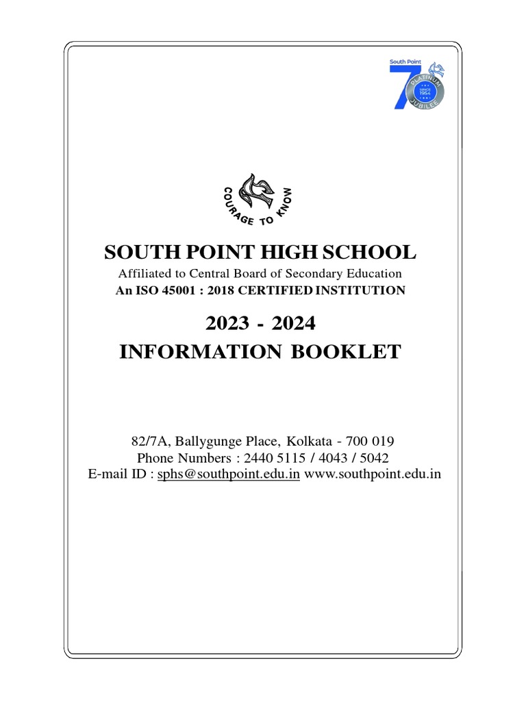 South Point High School Information Booklet (202324 PDF