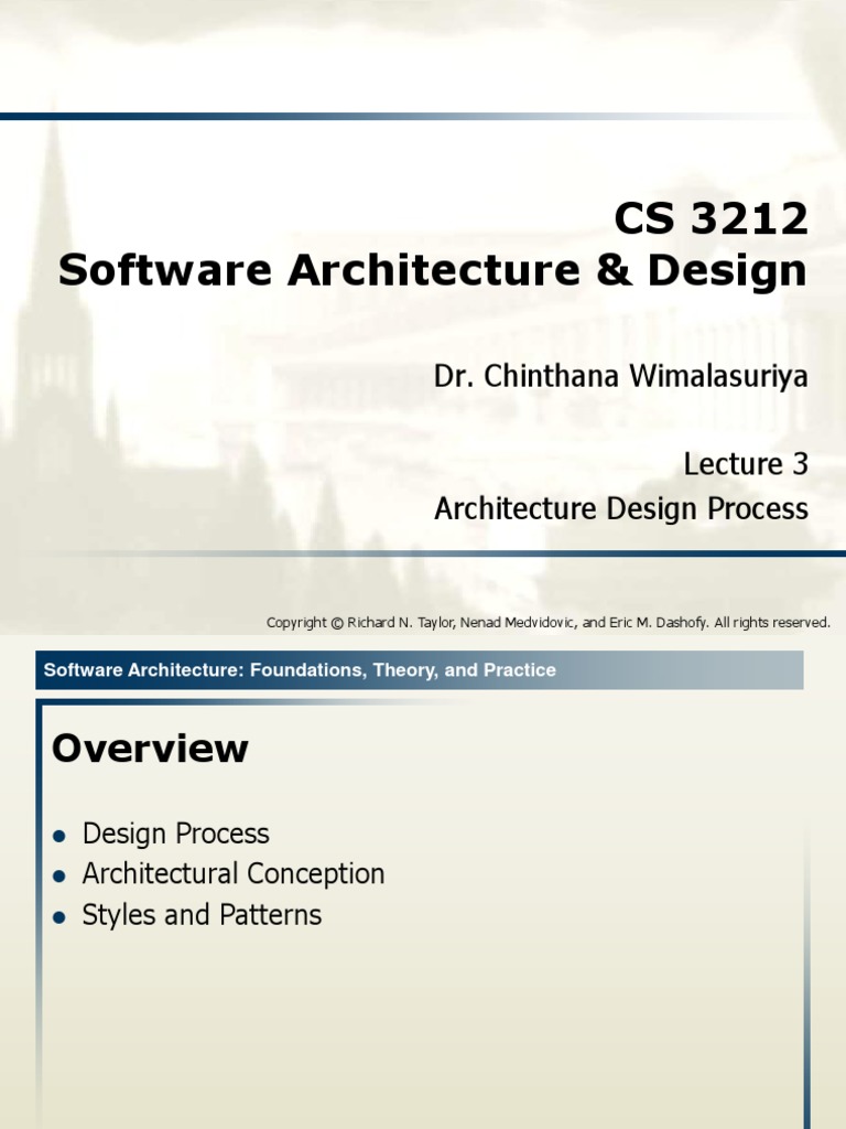 Lecture 3a Architecture Design Process | PDF