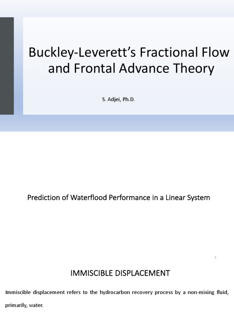 2 Fractional Flow And Frontal Advance Theory Pdf