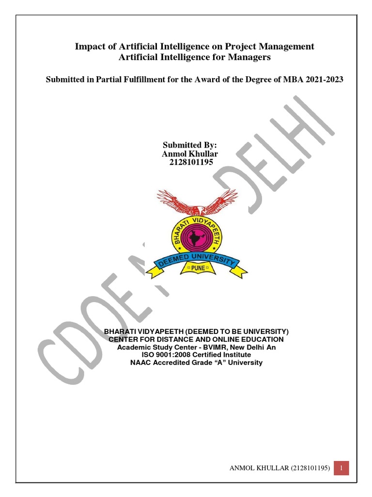 Ai Project Management Pdf Artificial Intelligence Intelligence