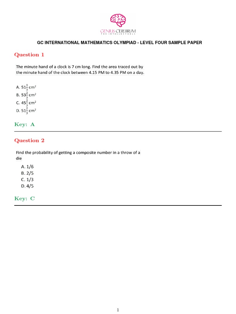 Gimo Level Four Sample Paper | PDF