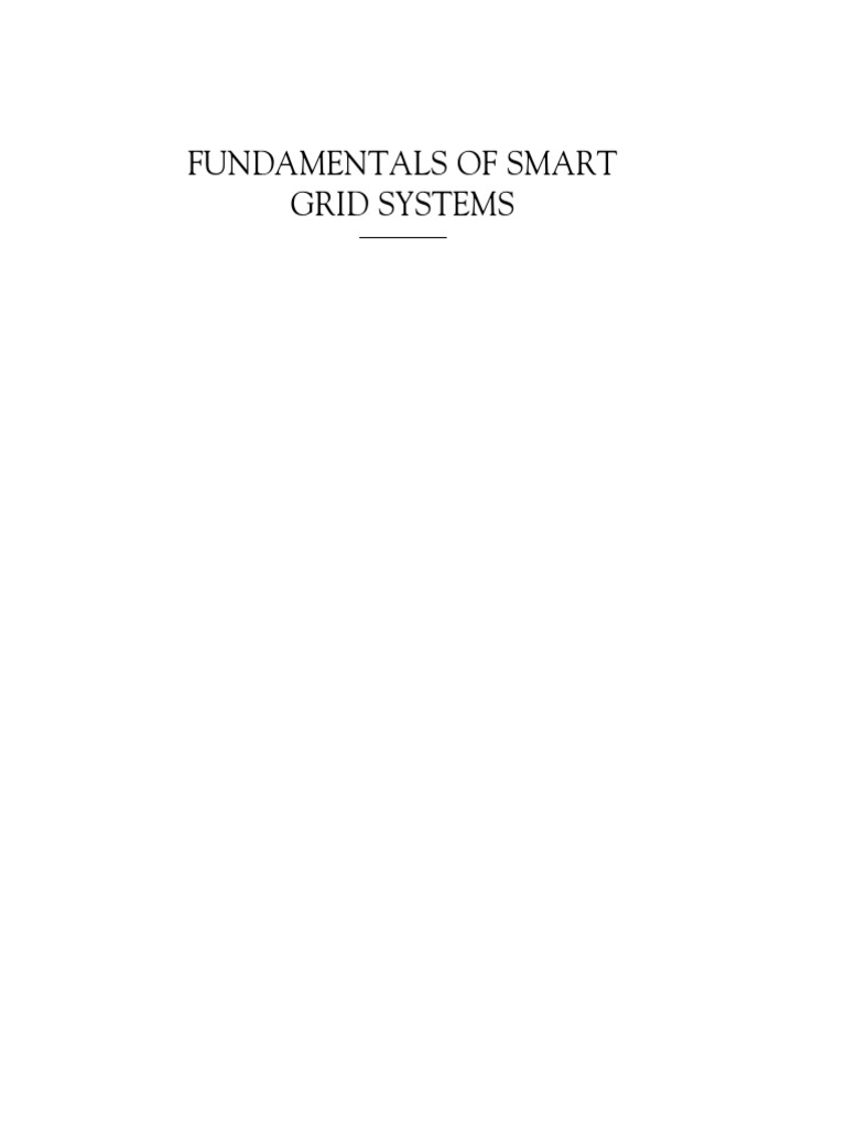 Front Matter 2023 Fundamentals of Smart Grid Systems | PDF
