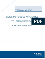 PAYE AE 06 G06 Guide For Codes Applicable To Employees Tax Certificates 2022 External Guide