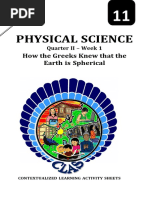 SHS - PhysicalScience - Q2 - CLAS1 - How The Greek New The Earth Is Sphere