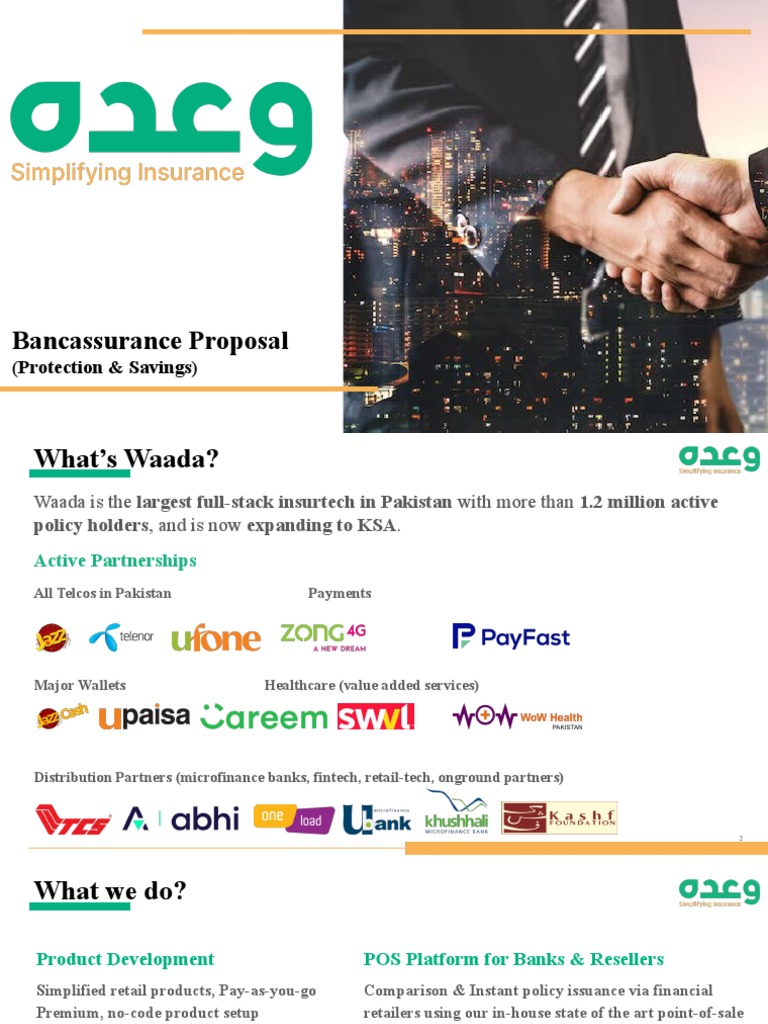 Waada Bank Partnership Presentation 071023 PDF Insurance