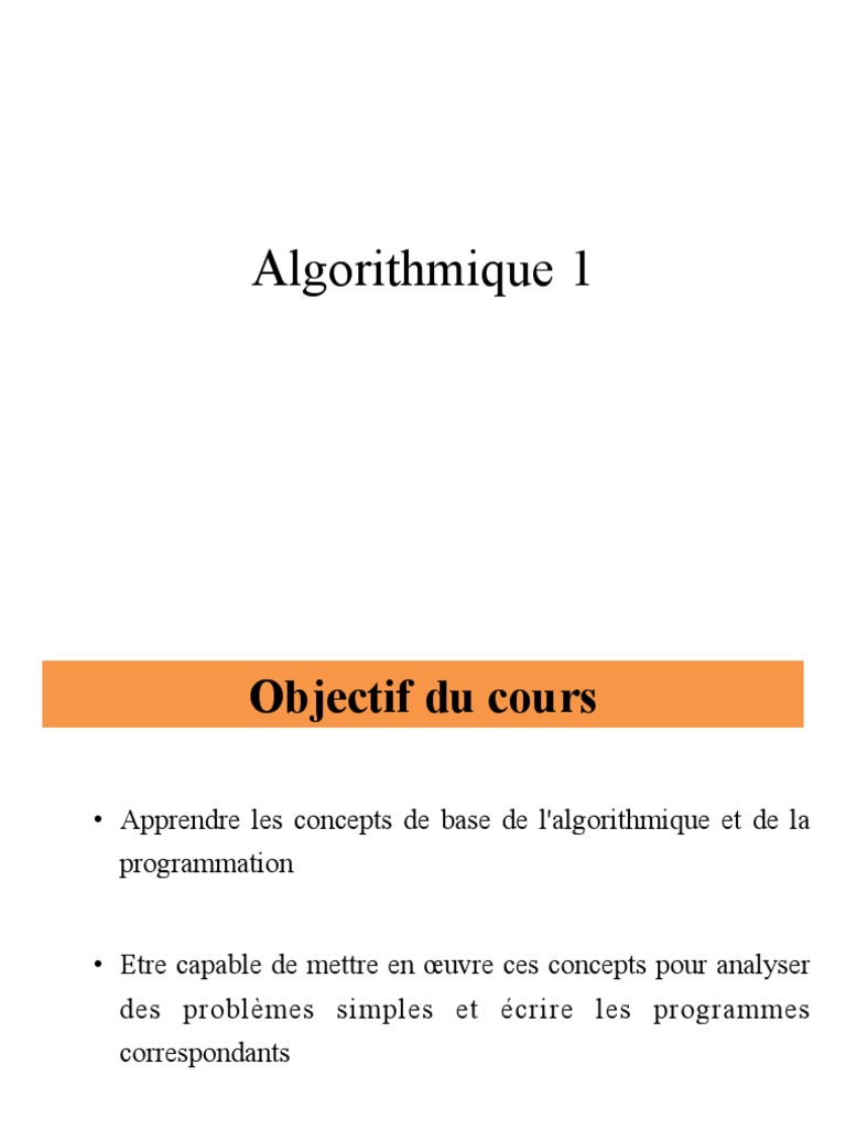 Introduction à l'algorithmique et programmation | PDF | Ordinateurs