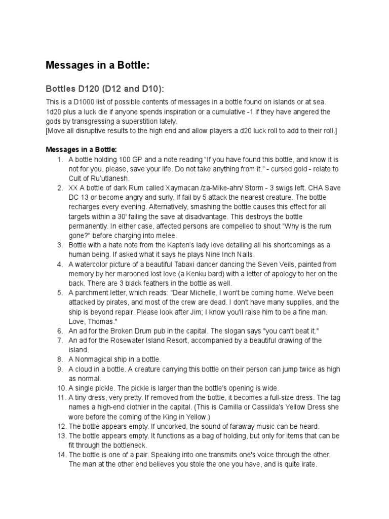 120 Messages in a Bottle PDF