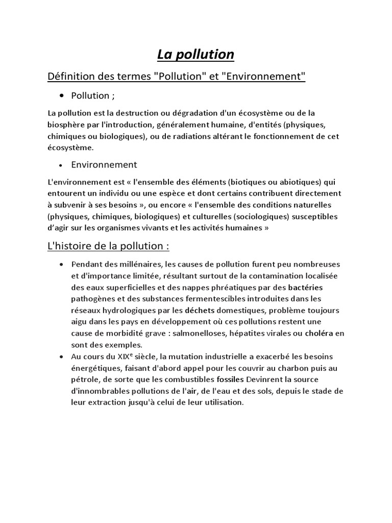 Pollution de l'air : causes et conséquences | PDF