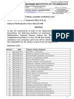 Tutorial Student List