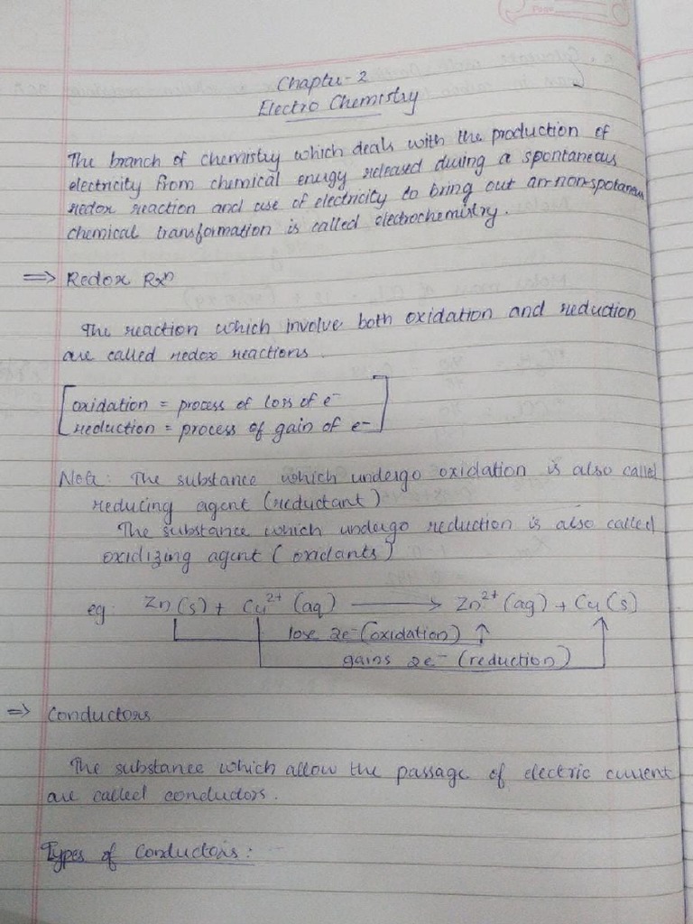 Electrochemistry Notes PDF PDF
