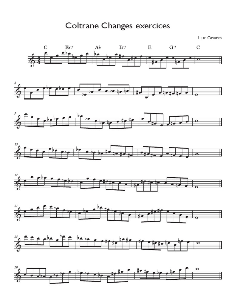 Coltrane Changes Exercices | PDF