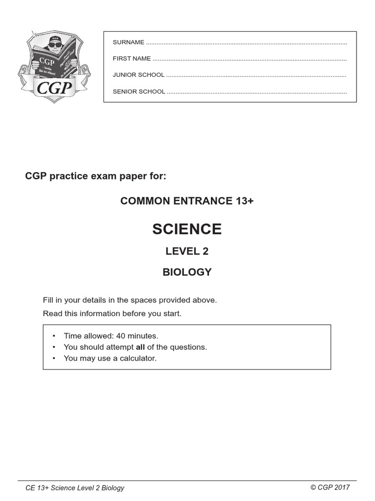 CGP Biology L2 Paper PDF