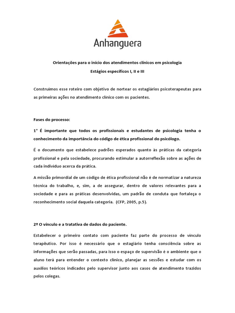 Orientação Para O Primeiro Contato Com O Cliente Paciente Pdf