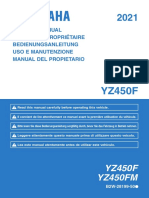 YZ450F YZ450FM: Owner'S Manual Manuel Du Propriétaire Bedienungsanleitung Uso E Manutenzione Manual Del Propietario