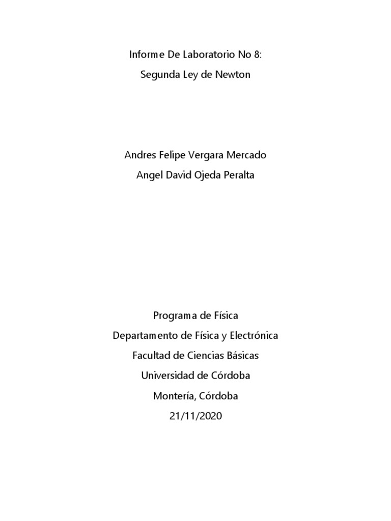 Taller de laboratorio segunda ley de newton pdf