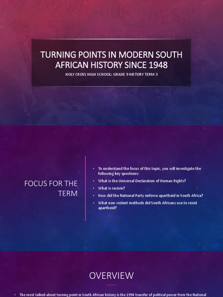 Key Turning Points in SA History Since 1948 | PDF | Apartheid | Racism