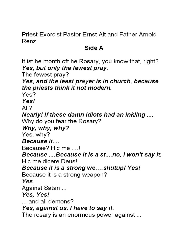 Anneliese Michel Exorcism translation | PDF