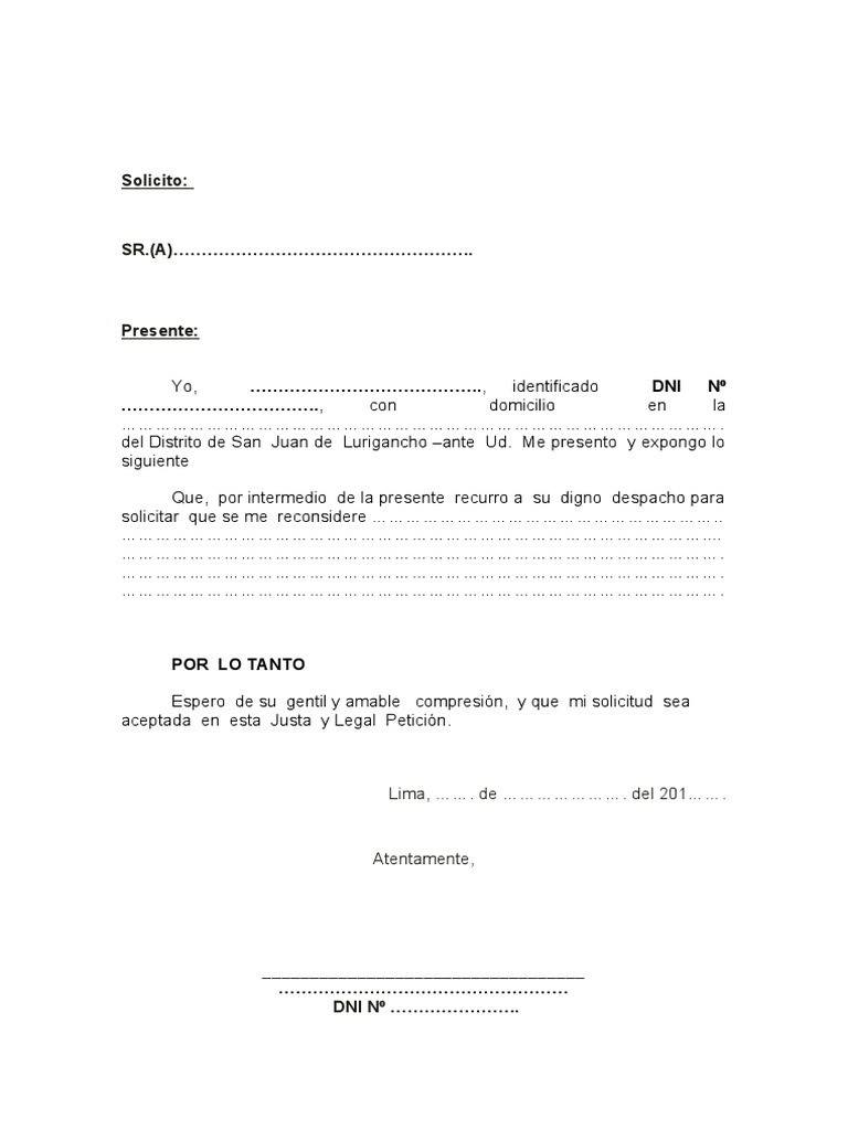 Solicitud para Rellenar | PDF