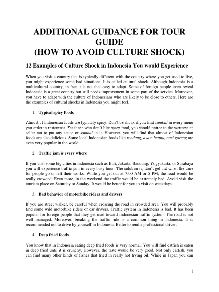 Additional Guidance For Tour Guide Pdf Self Improvement Wellness