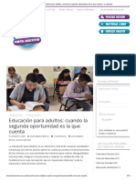 Educación para Adultos - Cuando La Segunda Oportunidad Es La Que Cuenta - A Construir