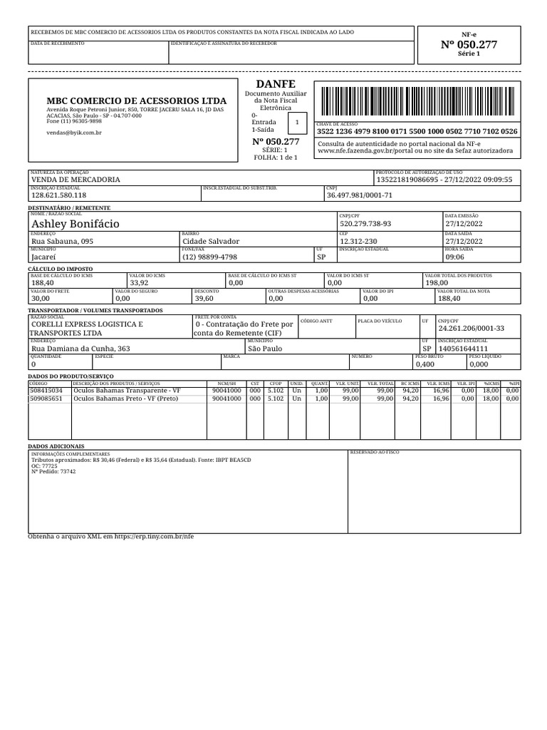 Danfe tiny pdf