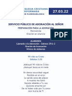 Servicio Público de Adoración - MARZO 27 2022