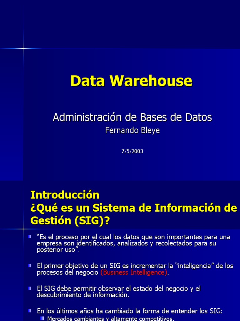 Introducción al Data Warehouse | PDF