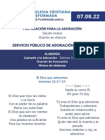 Servicio Público de Adoración - AGOSTO 07 2022