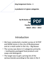 Market Survey On Products in 3 Given Categories: Marketing Assignment Series - 1