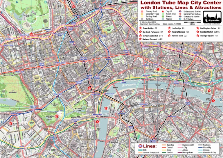 Central London Tube Map PDF
