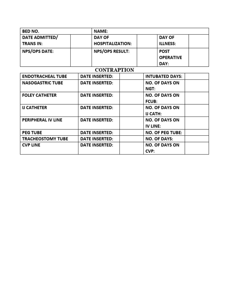 Patient Contraptions Record Form | PDF | Law