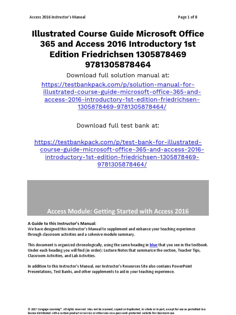 Illustrated Course Guide Microsoft Office 365 and Access 2016 ...