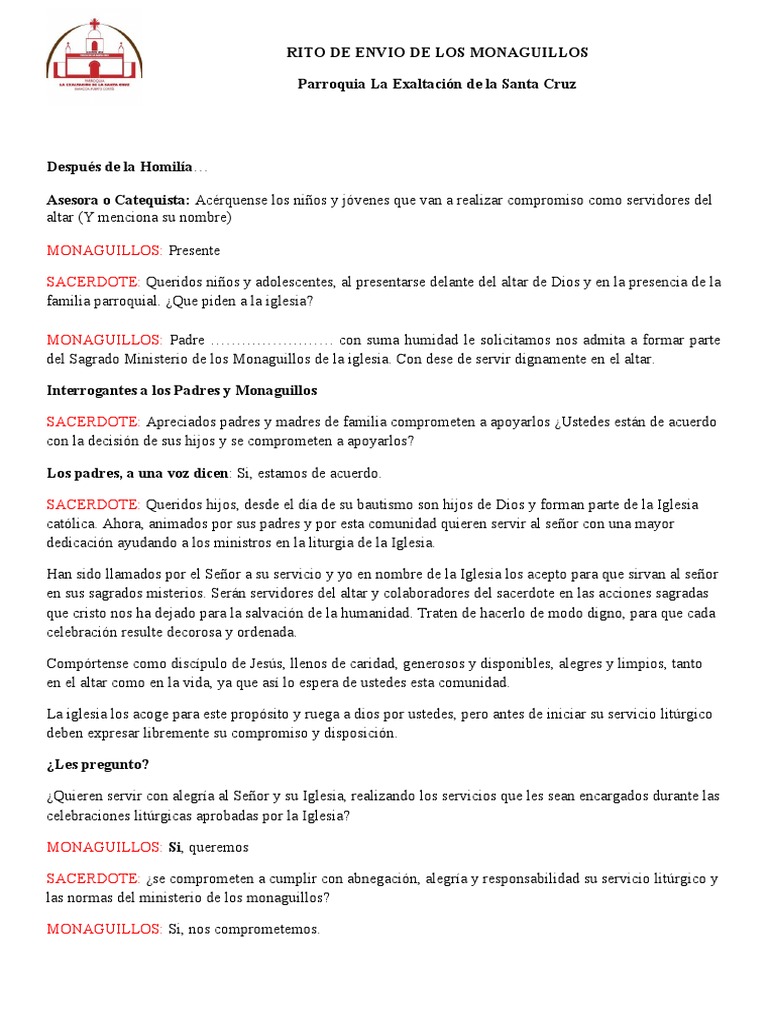 Envio De Monaguillos Pdf